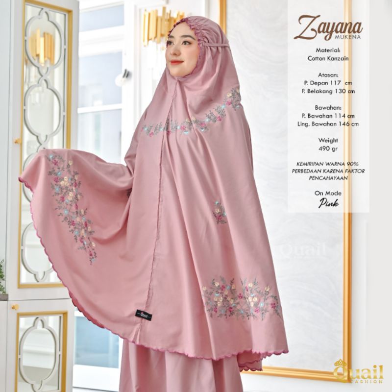 Mukena Katun Bordir Zayana ori Quail Hijab