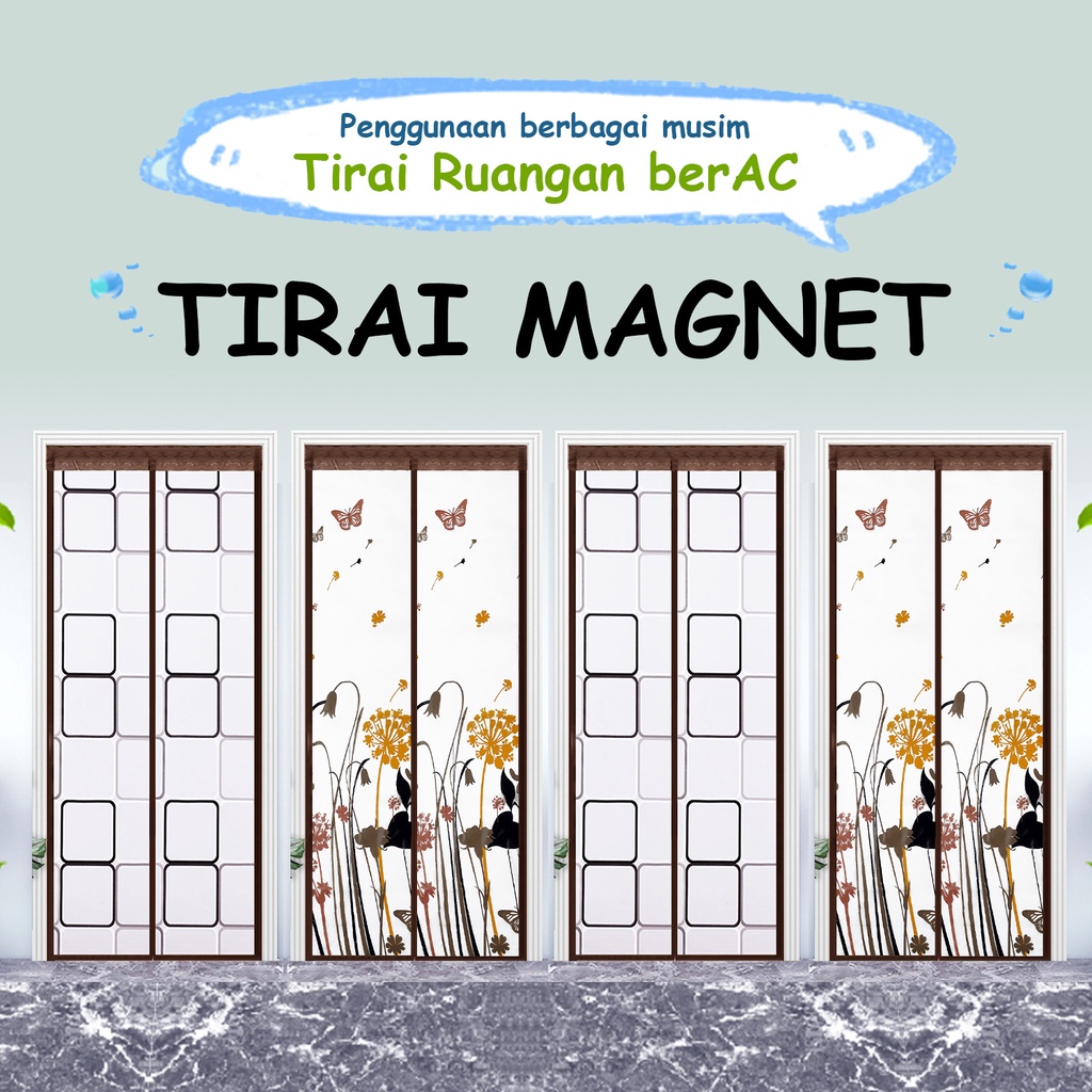 Tirai Magnet Anti Nyamuk Ruang AC Motif Terbaru Ukuran 100x210cm Bahan Plastik Peva Tebal Peralatan Perlengkapan Rumah Tangga Import - M3A - Comforthomes