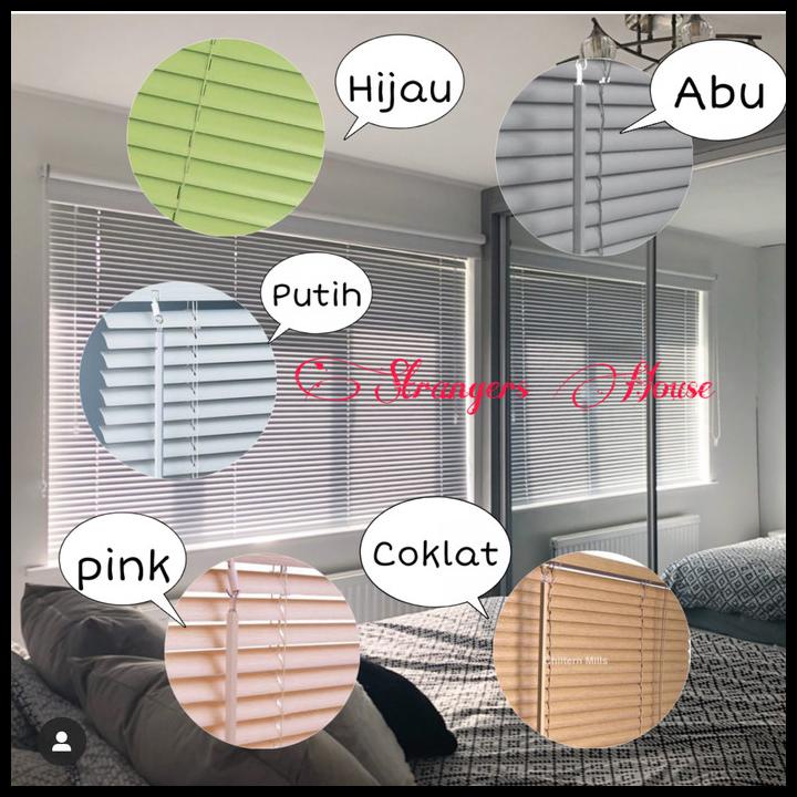 Kerai Plastik Tirai Jendela Gulung Roller Blind Horizontal Blind Krei