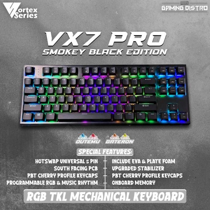 Vortex Series VX7 Pro Smokey Hotswap South Facing Mechanical Keyboard