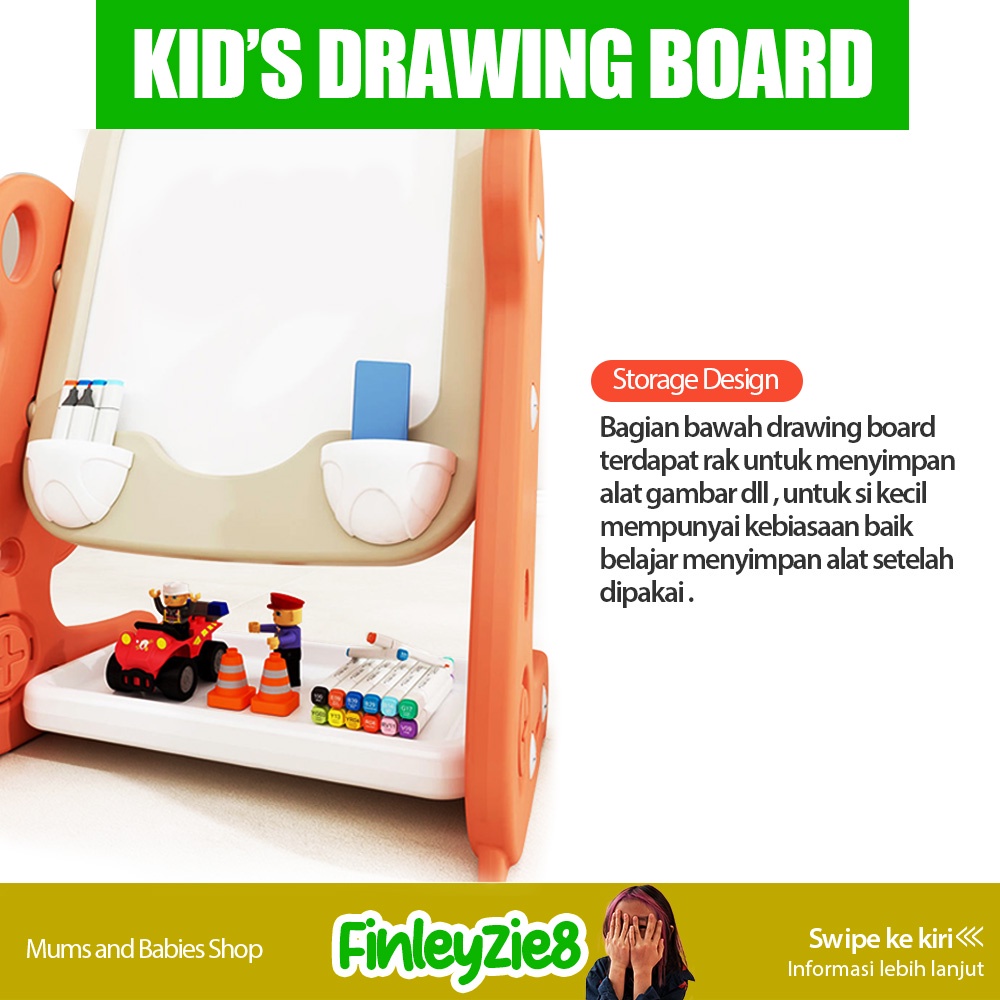 Papan Tulis Lipat / Papan Tulis Lipat Anak / Papan Tulis Mini / Papan Tulis Anak Lipat / Mainan Edukasi / Mainan Papan Tulis Edukasi / Magic Board Drawing / Papan tulis anak lipat Mainan Edukasi Magnetic Drawing Board + Kursi / Mainan Papan Tulis Anak