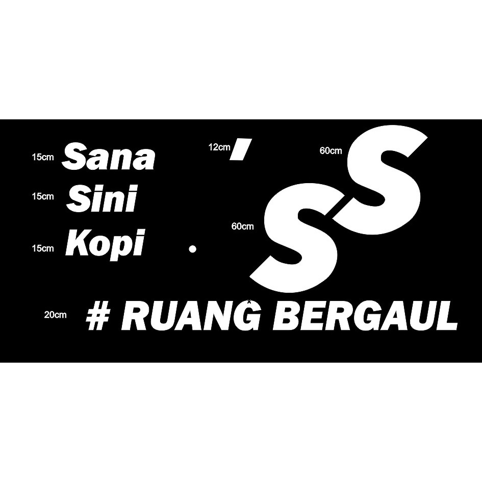 Huruf Timbul Akrilik Berlapis Spon - Sana Sini Kopi. + Logo