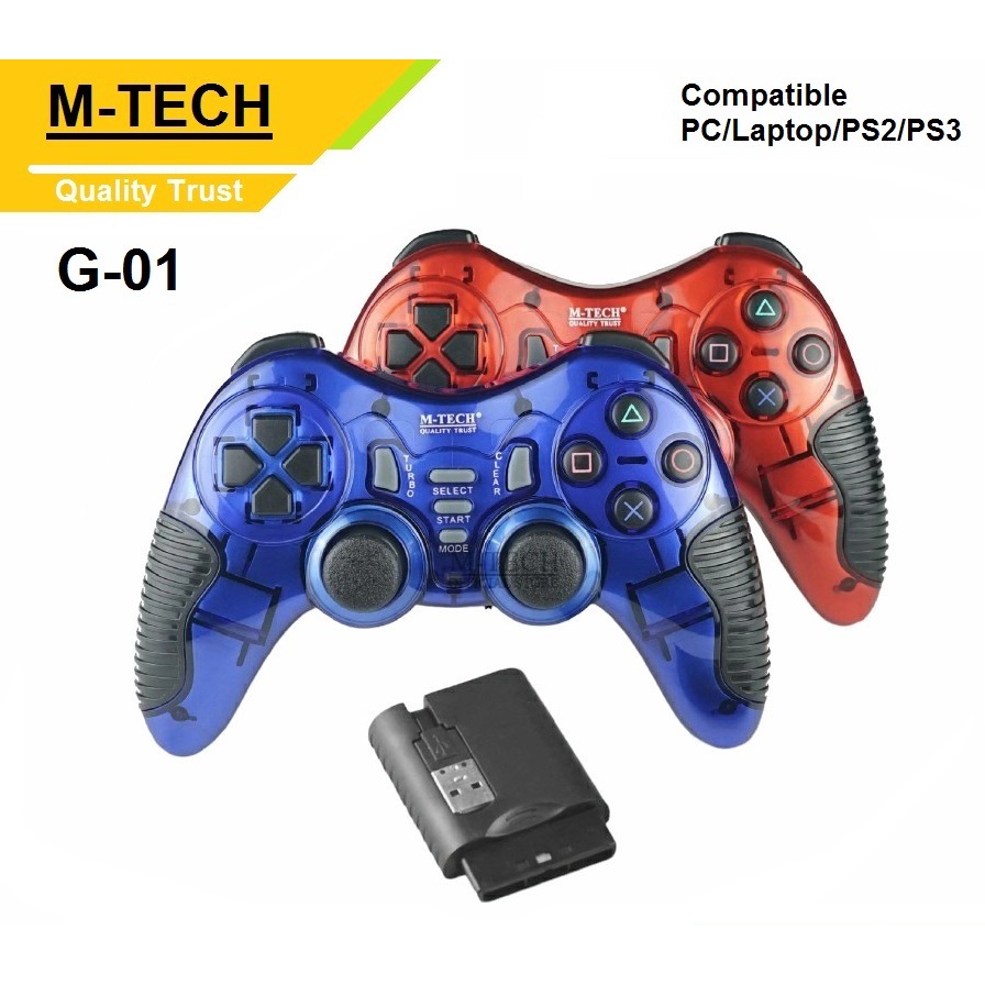 GAMEPAD TURBO WIRELESS M-TECH G-01 3 IN 1 FOR PC LAPTOP PS2 PS3|KD9 GAMEPAD JOYSTICK WIRELESS 3 IN 1