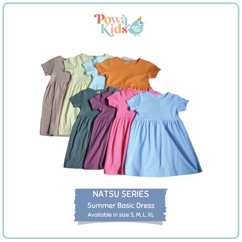 Powa Kids Natsu Summer Basic Dress | Baju Dress Anak