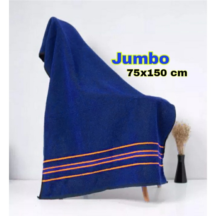 HANDUK MANDI DEWASA TEBAL SUPER JUMBO 75X150-BIRU TUA MAESTRO