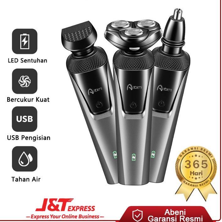 Discount | KJ5|Abeni Alat Cukur Jenggot Elektrik 3 In 1 Shaver Listrik Kumis Bulu Hidung