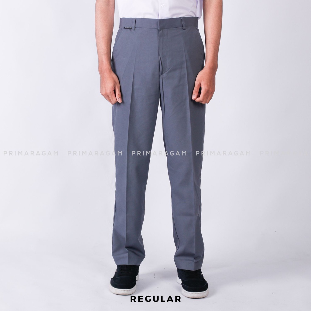 Primaragam Celana Sekolah Sma Abu Abu Pria Slimfit Pensil Regular Slim Fit Smk Osis