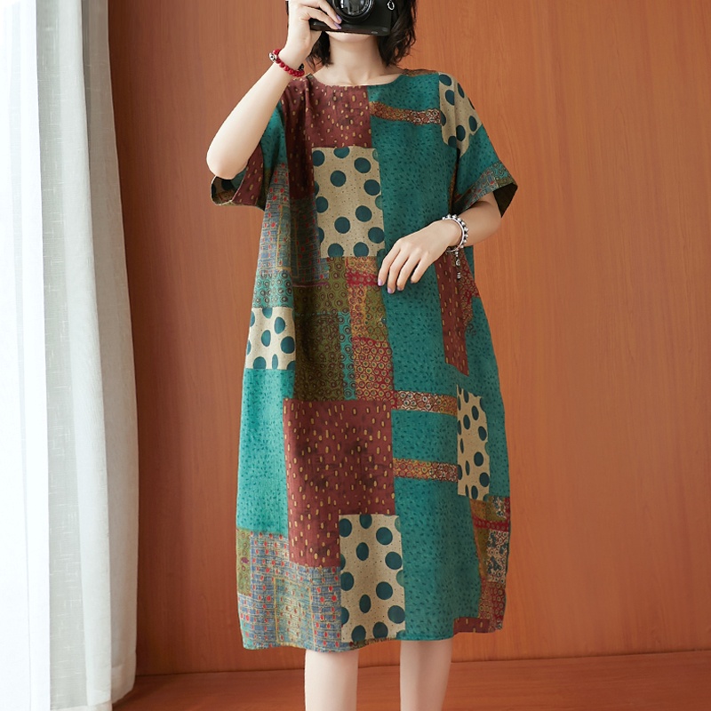 Sinda Dress - Summer Oversized Mini Dress Linen Fashion Retro Terbaru
