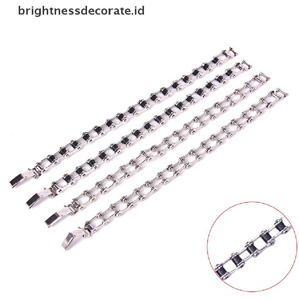 [Birth] Fashion Pria Stainless Steel Motor Sepeda Rantai Gelang Bangle Perhiasan Hadiah [ID]