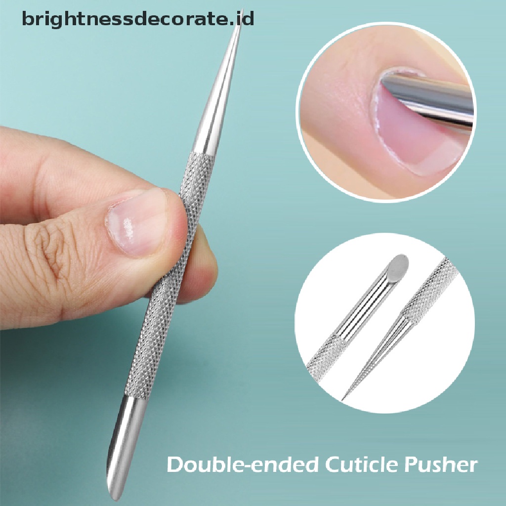 [Birth] Double Ended Nail Pusher Cuticle Remover Manicure Pedicure Alat Baja Kecantikan [ID]