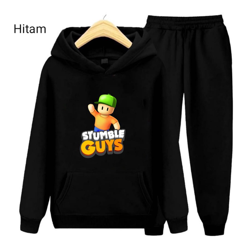 Hzl_outfit Setelan Sweater Anak Hello Stumble/ Setelan Hoodie Anak Anak S.M.XL