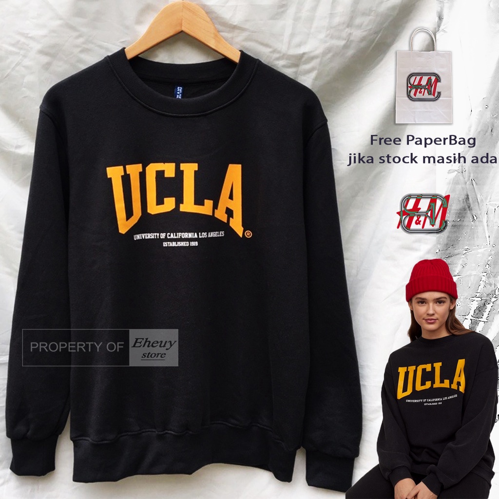 Crewneck H*M Ucla Original Crewneck UCLA HnM Sweater ucla hitam hijau abu abu crewneck ucla hnm UCLA
