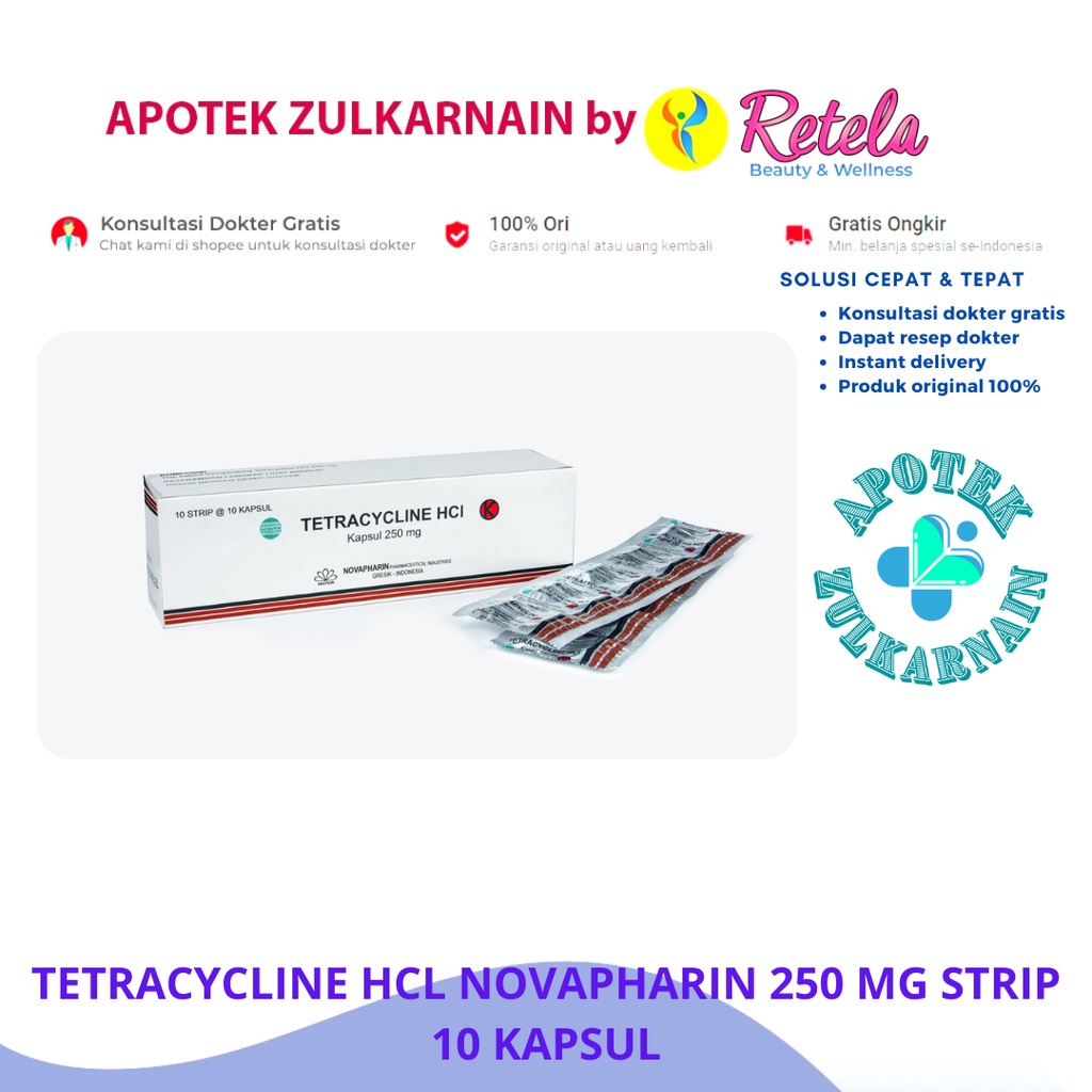 Jual Tetracycline Hcl Novapharin Mg Strip Kapsul Tetraciclin Shopee Indonesia