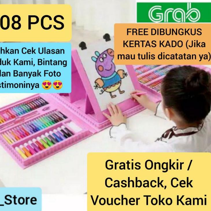 

Kekinian - Crayon Anak Set Isi 208 Pcs Pensil Warna Alat Lukis Set Mainan Anak Kado Anak