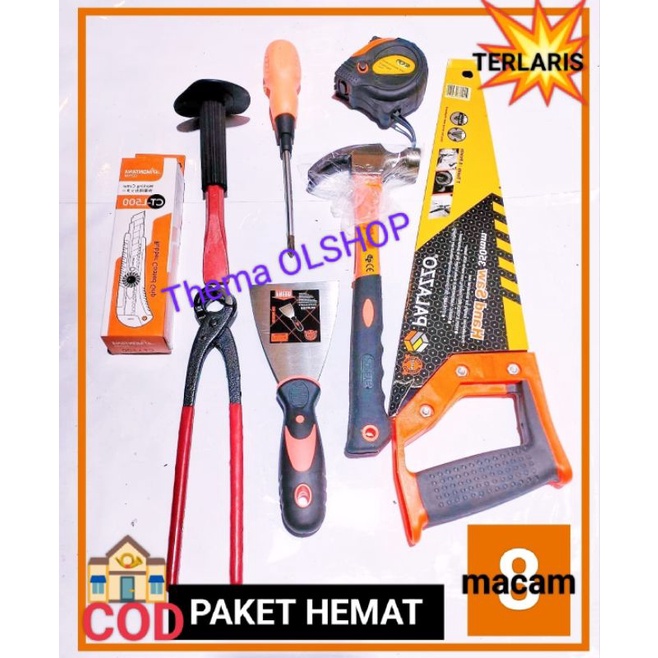 PAKET HEBOH... PERKAKAS TUKANG..  paket alat tukang 8 macam..