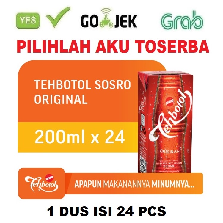 

Teh Botol Sosro Kotak Original 200 ml - ( HARGA 1 DUS ISI 24 pcs )