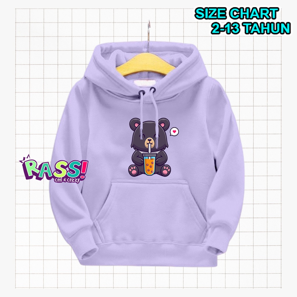 M2M Sweater Hoodie Anak Laki Laki Terbaru/Switer BEAR BOBA Anak Cowok Umur 2 3 4 5 6 7 8 9 10 11 12 