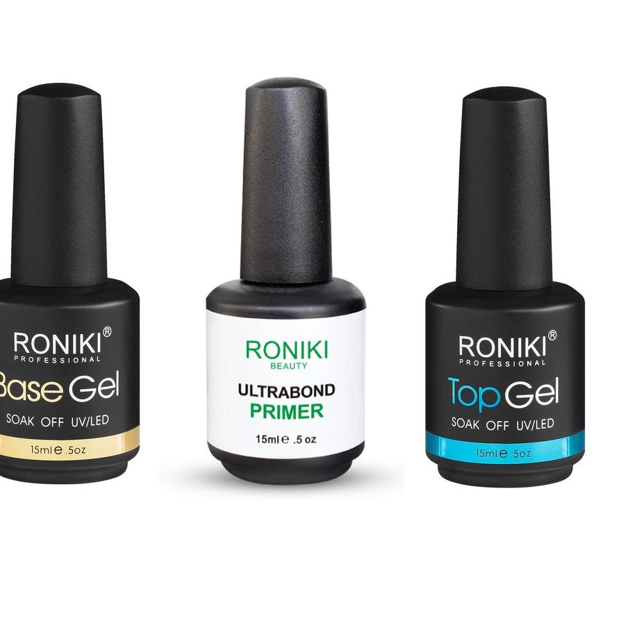 ❉ RONIKI Base / Primer / Top Steel / Top Mate Coat Nail Gel Polish 15ml ™