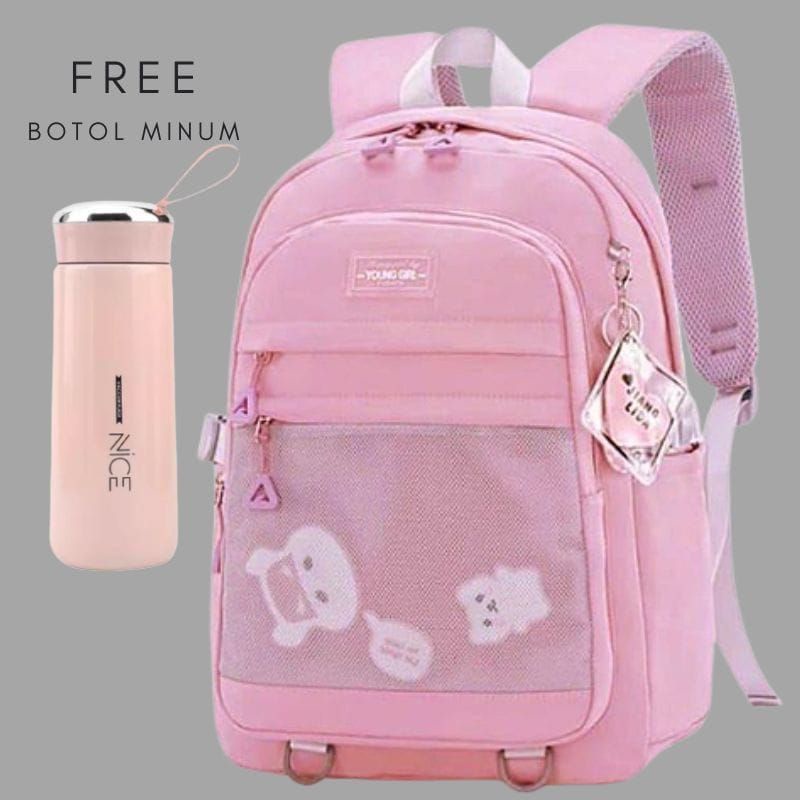 Tas Anak Perempuan Remaja Korean Style gratis Botol Minum Tas Anak Sekolah SD SMP Terbaru Tas Ransel Anak Tas Anak