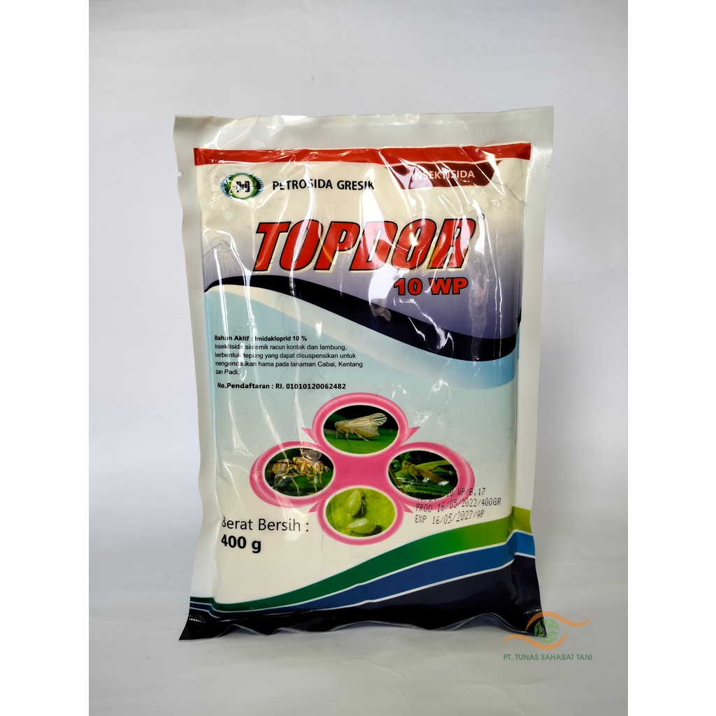 INSEKTISIDA TOPDOR 10 WP Kemasan 100GR/400GR - Pengendali Hama Wereng Belalang Kutu Daun - Petrosida