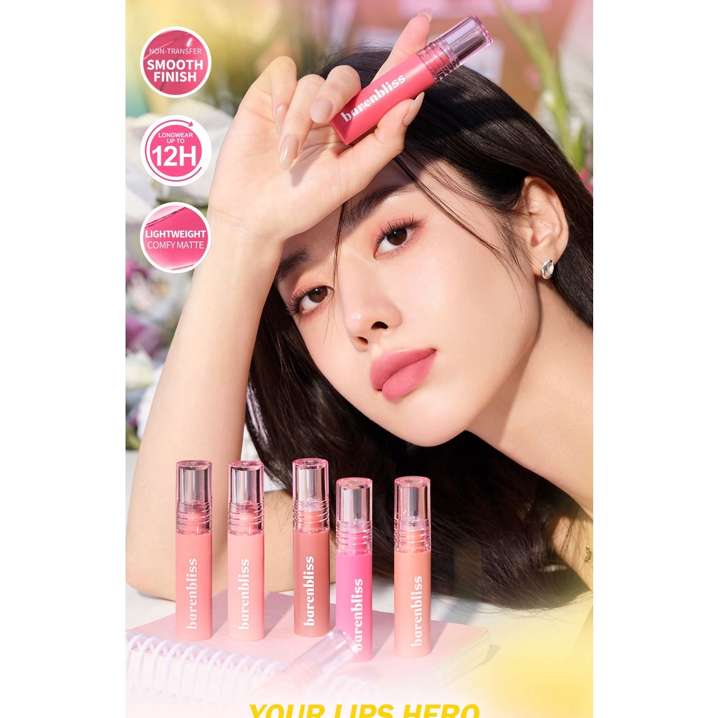 BNB barenbliss Korean Bloomatte Full Bloom Transferproof Matte Tint  | LIPTINT BNB ( YOU MAKEUPS OFFICIAL STORE )