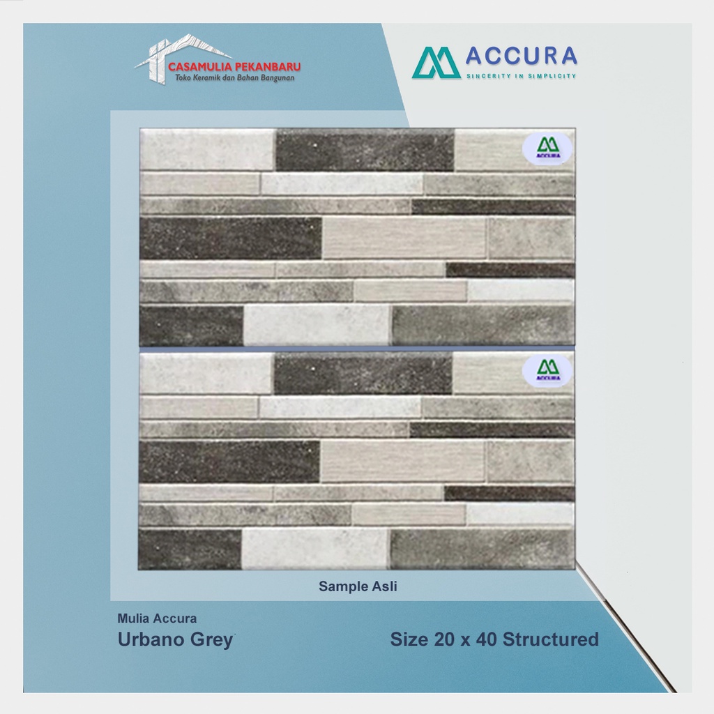 Keramik Dinding Kasar Mulia Accura 20x40 Urbano Grey KW 1