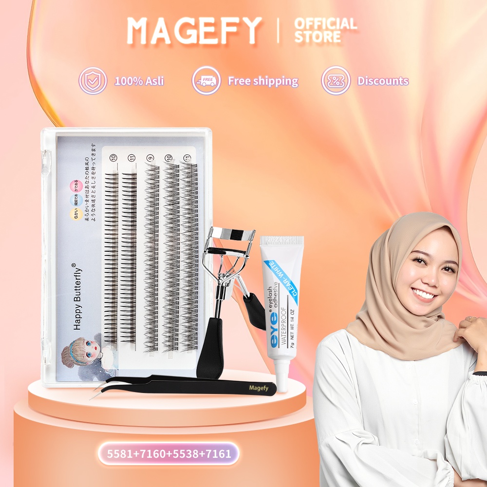 MAGEFY 4 Buah Set Bulu Mata Eyelash Extension Tanam Eyelash Extension Mix Bulu Mata Super Lembut