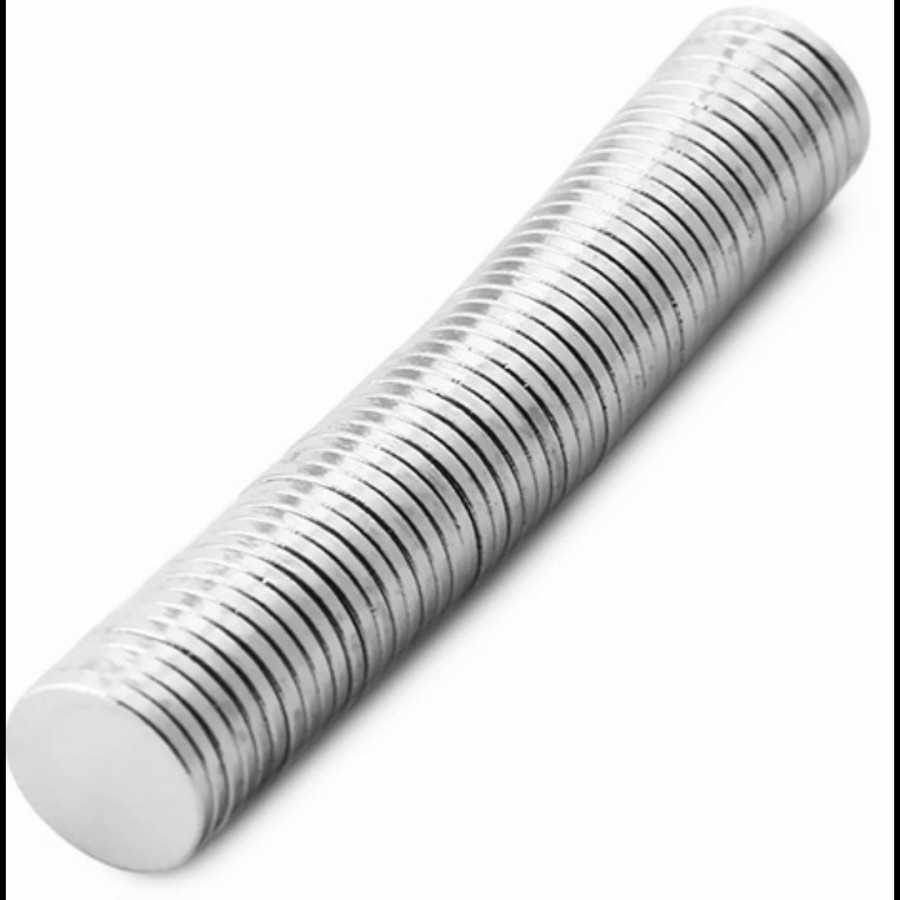 magnet neodymium bulat diameter 8mm tebal 1mm isi 50