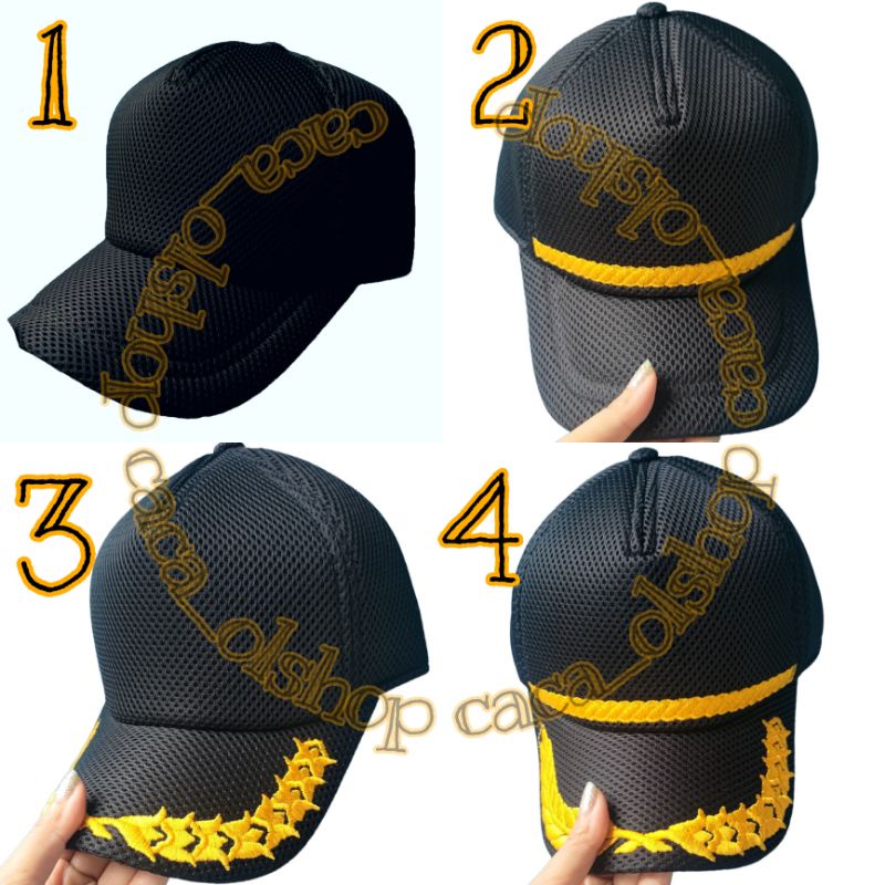 TOPI PNS TANPA LOGO BAHAN JARING DOUBLE MESH HITAM / KHEKI