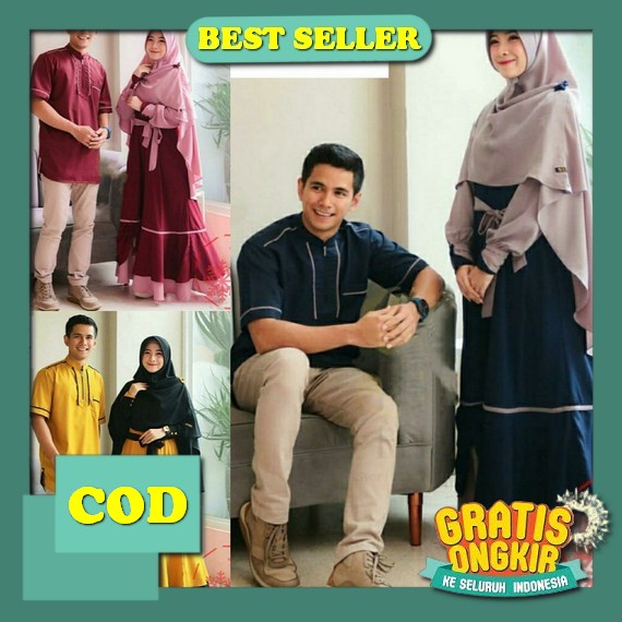 Couple Batik Teratai Gamis Dan Kemeja Terbaru 2023 / Couple Terlaris 2023 / Couple Kekinian Ibu Cant