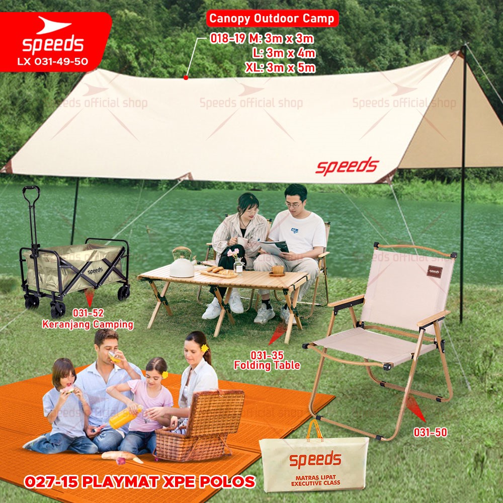 SPEEDS Kursi Lipat Camping Foldable Chair Mancing Aksesoris Tenda Piknik Rekreasi Outdoor 031-49