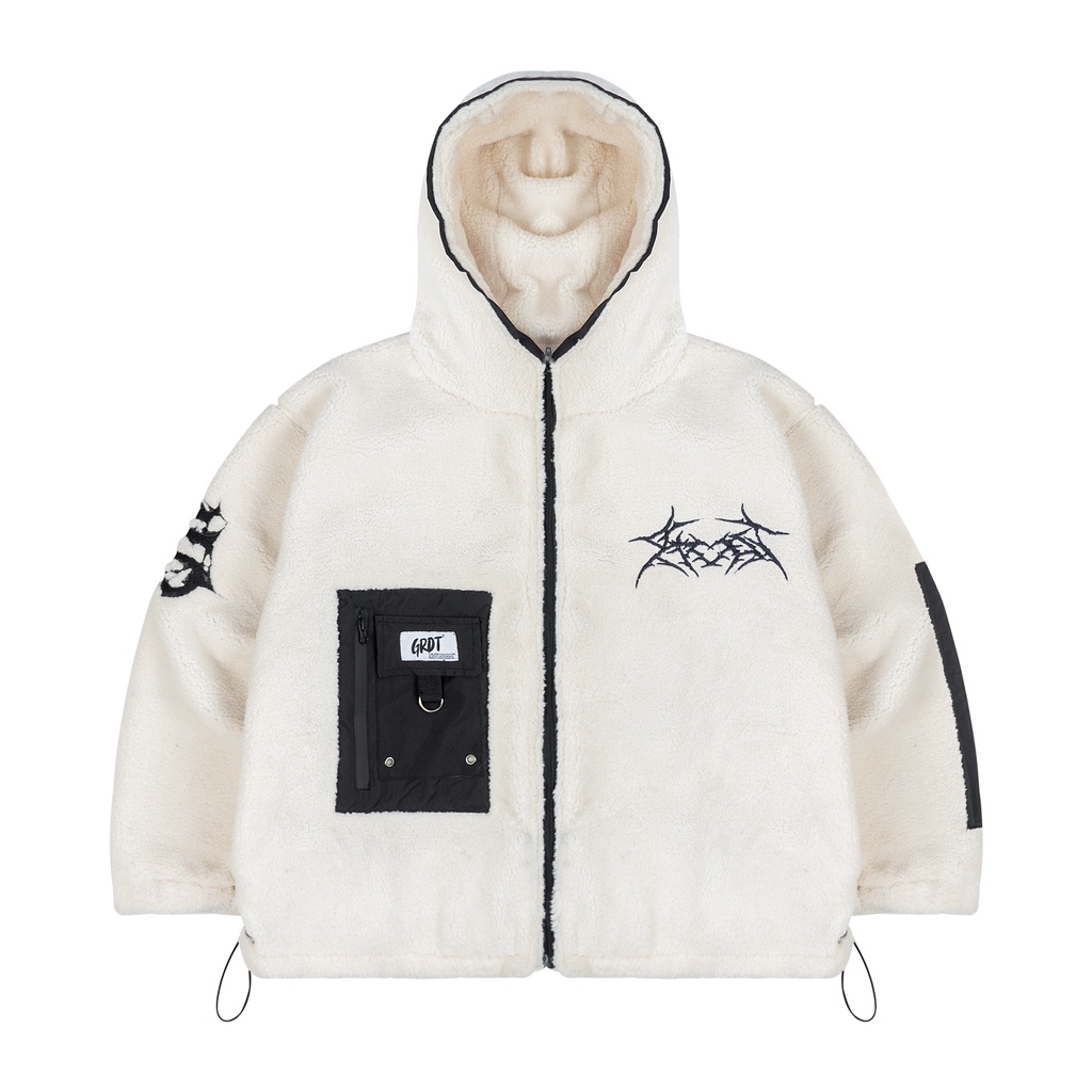 GRDT - Sherpa Hoodie Zipper White