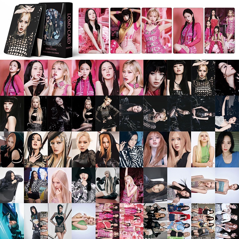 55pcs/box black pink Photocards Shut Down LOMO Card Collection Card Jisoo Jennie Rose Lisa Blink BP