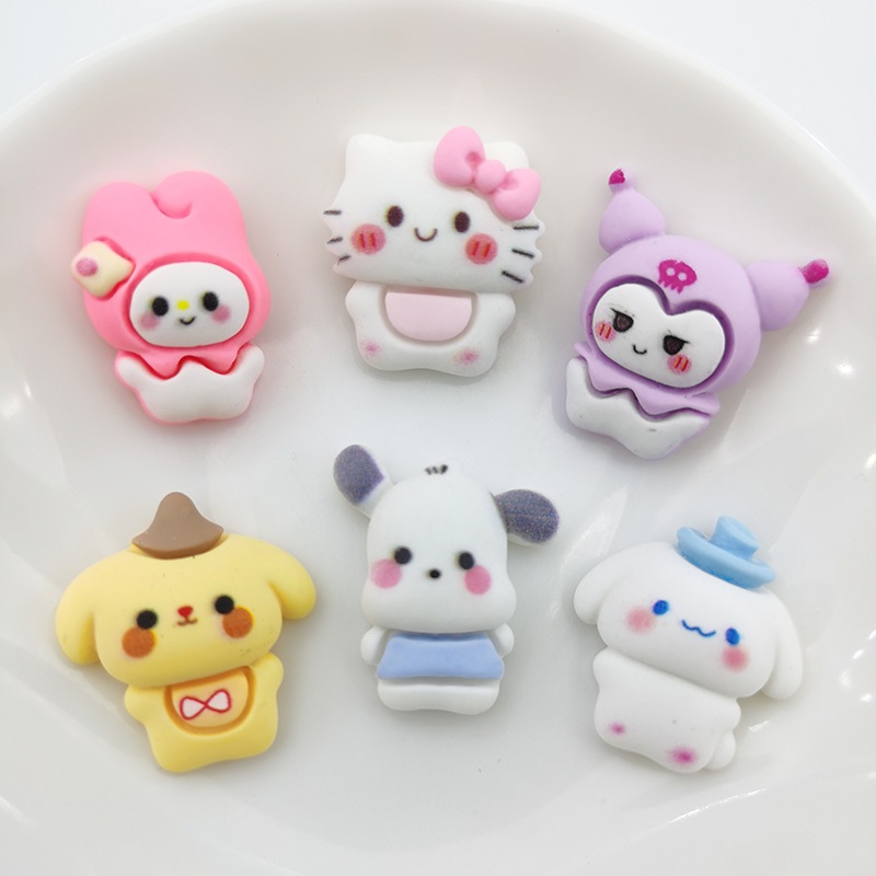 ( 5PCS) SANRIO RESIN CLAY AKSESORIS BROS/ PITA RAMBUT/ RESIN KUROMI CINNAMOROLL/ ME;ODY