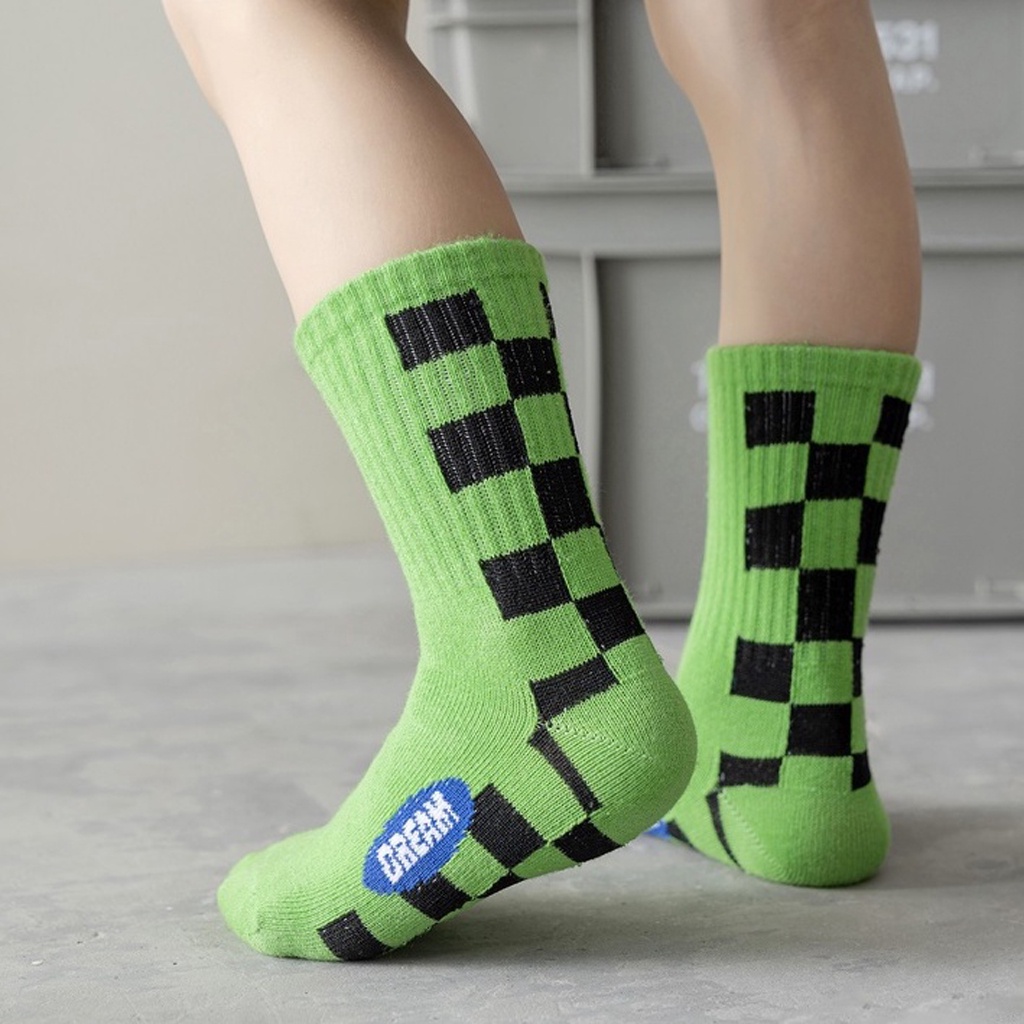 GTB Kaos Kaki Anak Lucu Kaus Kaki Bayi Motif Karakter Green White Black Series KK066