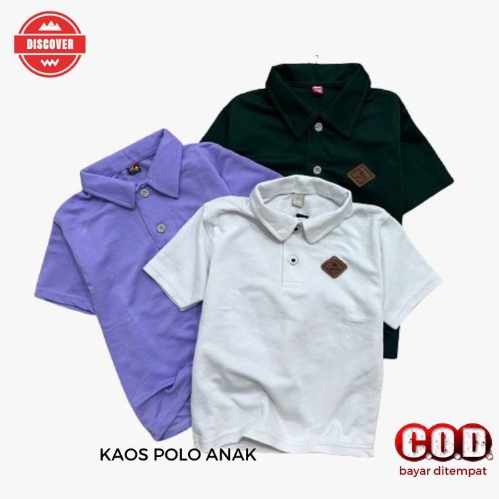 Kaos Polos Premium Polo Hirt Anak Laki-Laki Kerah Kancing Usia 1-3 Tahun Terbaru