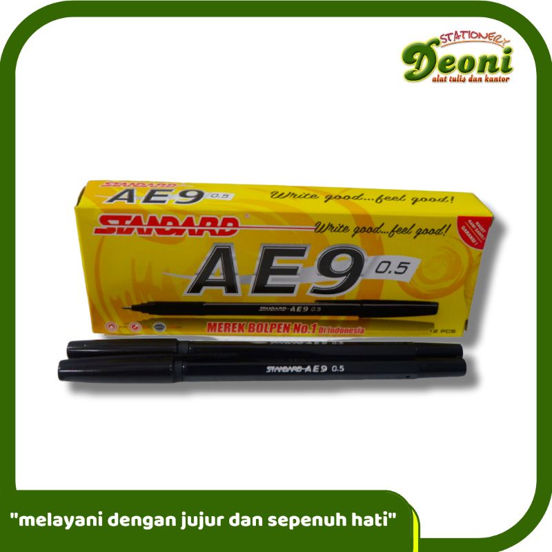 

STANDARD AE9 Bolpen Pulpen Pena 0.5mm Hitam 1Pcs