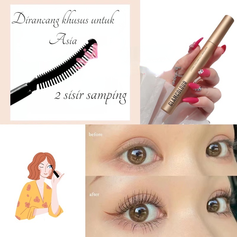 Mascara Waterproof Profesional Long Lasting Gunakan Dengan Bulu Mata Palsu Perpanjang Bulu Mata Maskara