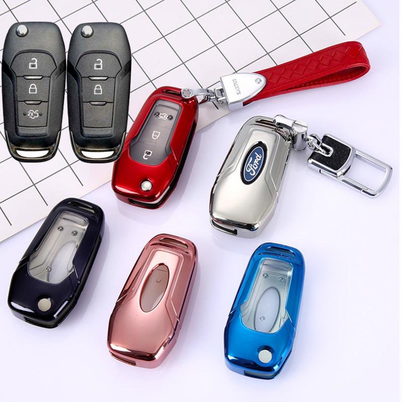 2019sarung case Kunci Mobil ford focus everest ranger tpu fob key bag holder ford ecosport focus escape lynx everest explorer edge kuga Aksesoris Mobil