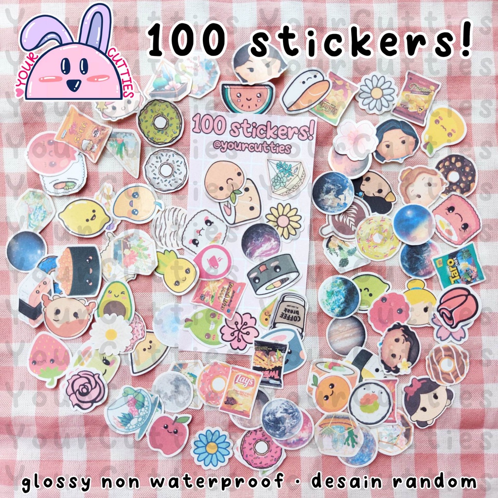 

[FLAKE] 100 PCS MINI STICKER LUCU AESTHETIC RANDOM
