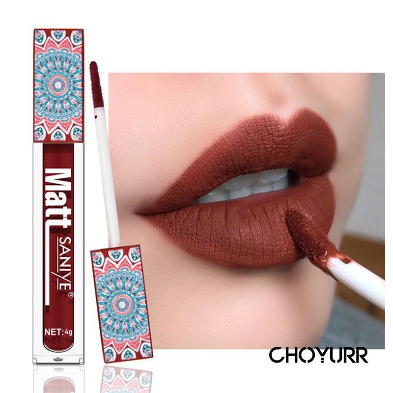 【COD】SANIYE Fashion Girls Matte Lip Gloss Liquid Lip Tint Matte Lipcream Tahan Air Lipstik Waterproof-CH