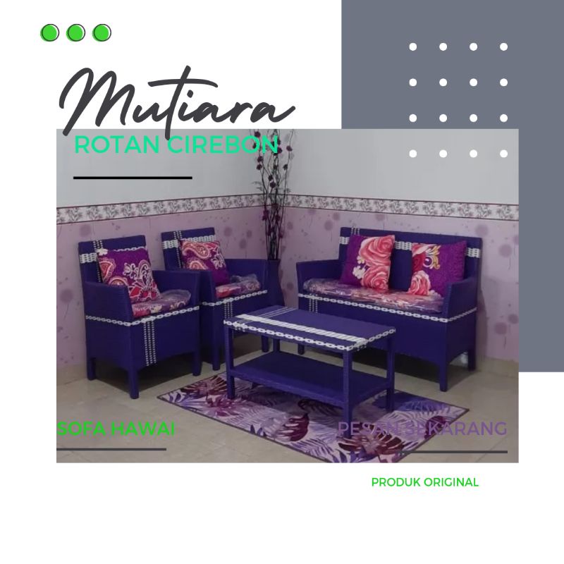 set kursi sofa hawai rotan sintetis