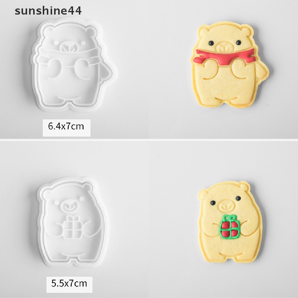 Sunshine 1PC Pemotong Kue Kering Bentuk Beruang Cetakan Biskuit Valene's Day Baking Tool.