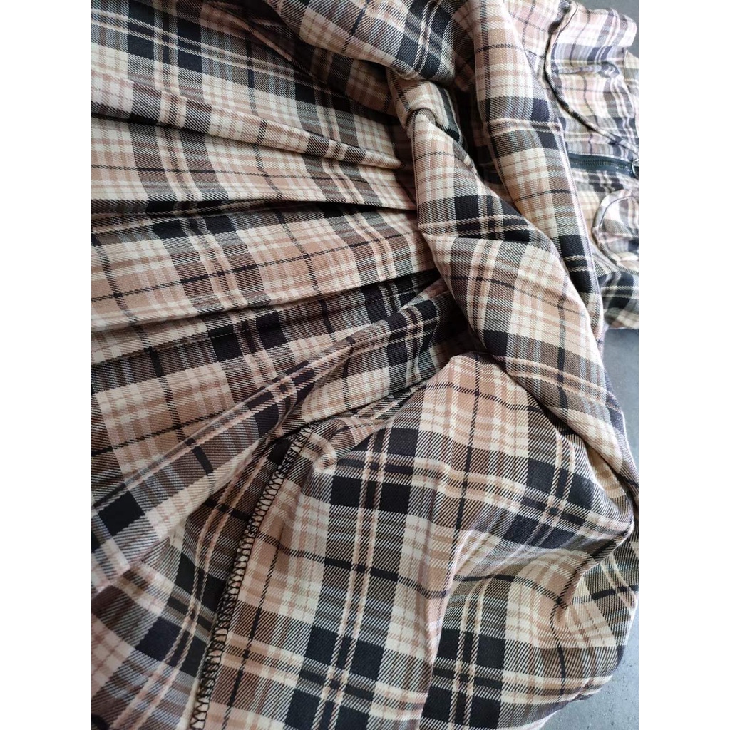 FIONA MINI DRESS KOTAK GOULEN COKLAT CASUAL WANITA JK