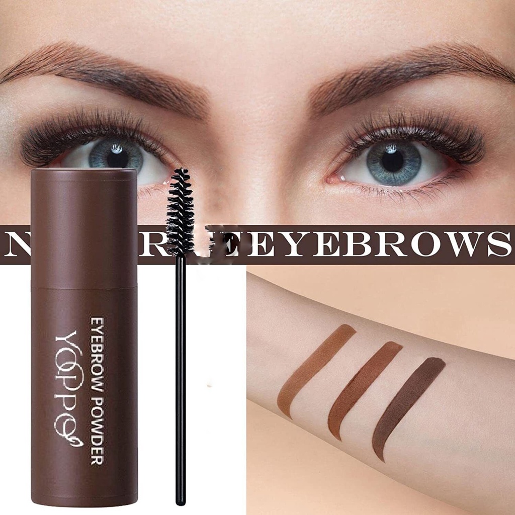 Yoppo Eyebrow Powder Bedak Alis Cetakan Alis Instan Eyebrow Stamp Alis Stempel Alis Waterproof dengan 10 Model Cetakan Alis