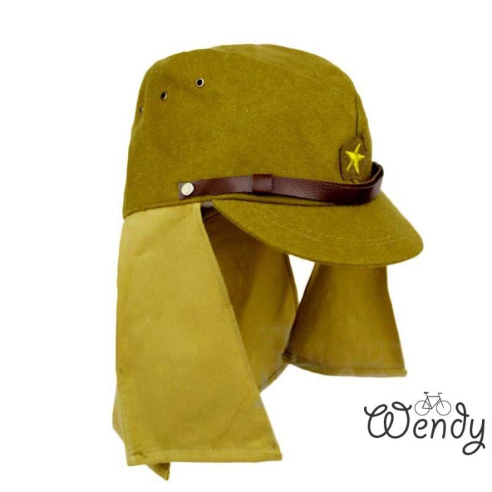 Wendy Topi Tentara Jepang Bahan Wol Warna Hijau Army untuk Pria