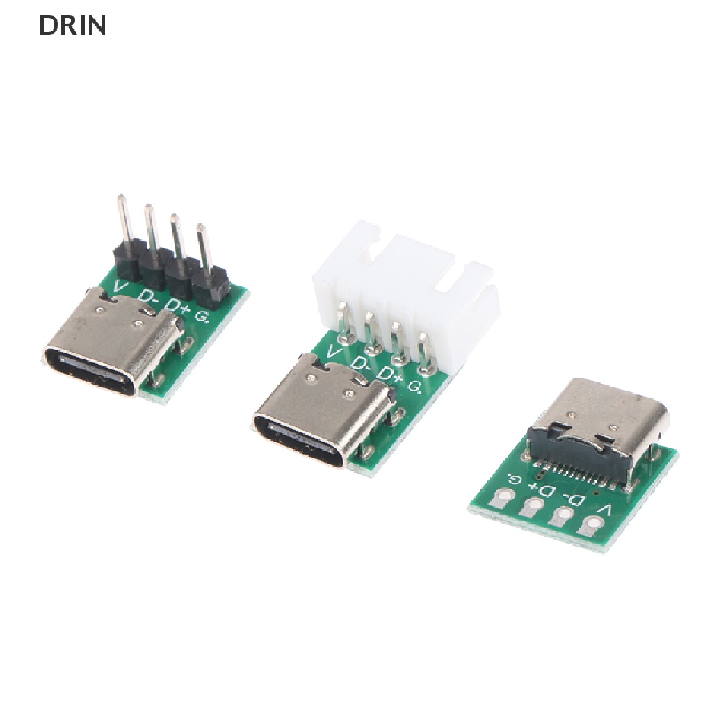 Dr 5PCS Type-C USB3.1 16pin Female Ke 2.54mm Konektor Tipe C 16P Adapter Papan PCB Untuk Kabel Data vn