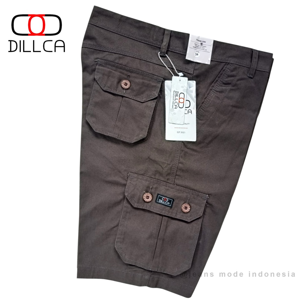 DILLCA - Celana Pendek Kargo Short Cargo Pria Grey Premium distro Original terbaru