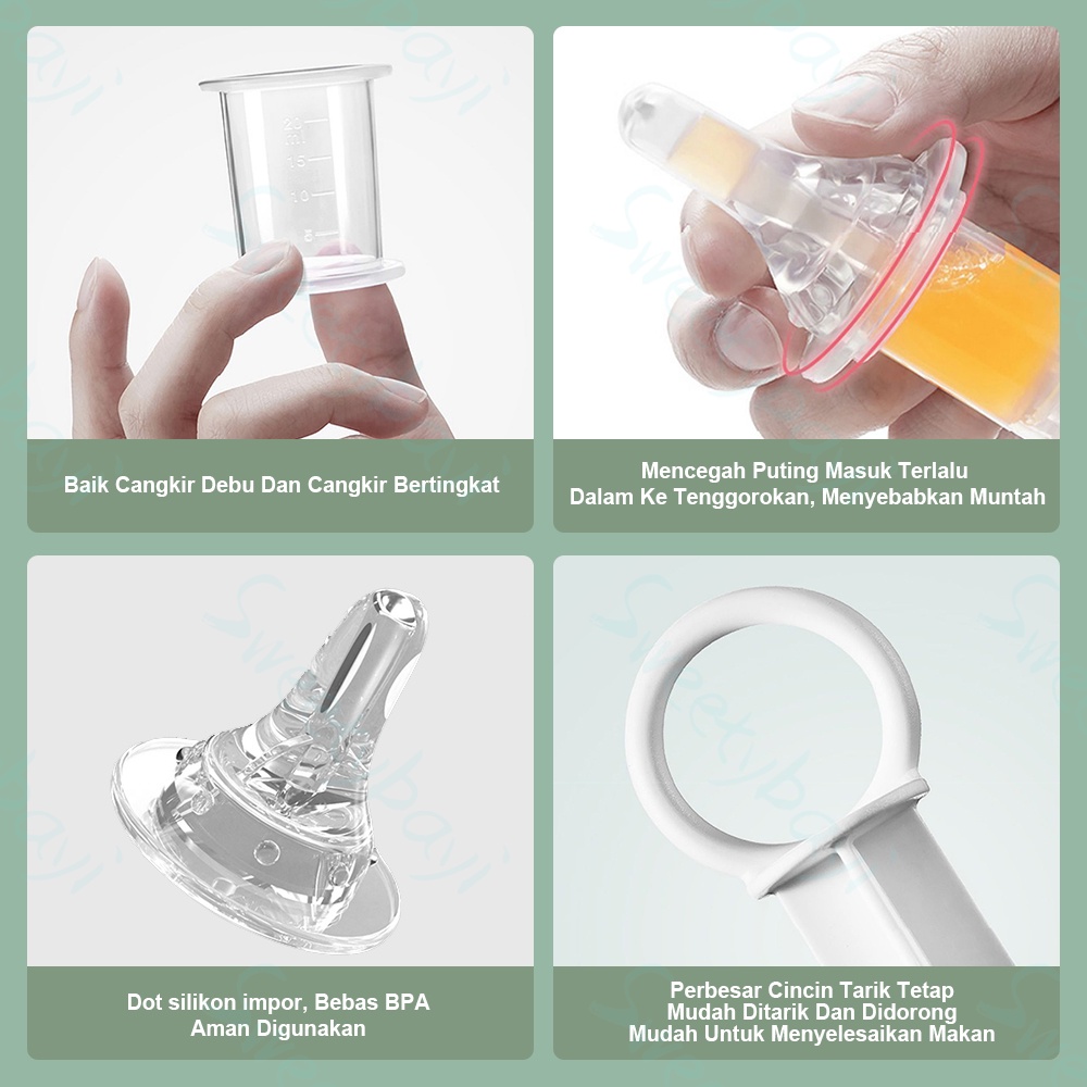 Sweetybayi Penyuap suntik bayi Alat minum obat bayi Pipet obat bayi Medicine feeder Pipet obat suntikan 20ml
