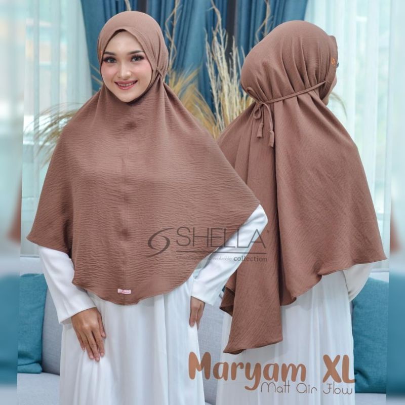 Khimar Crinkle Maryam XL by Shella / Kerudung Crinkle Non Pet